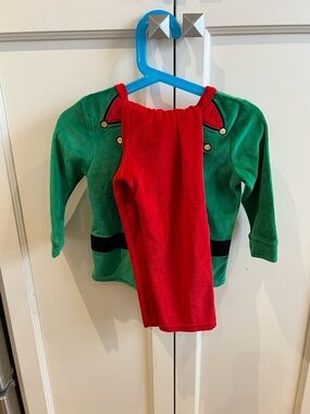 George Elf outfit 18-24m - Green with Red Collar